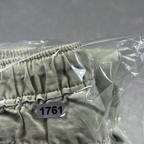 Zara Pants Womens Small Green Linen Blend Elastic Waist Drawstring Relaxed Fit - Picture 11 of 11